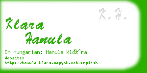 klara hanula business card